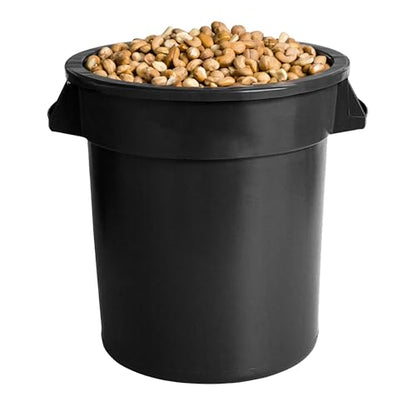 PRO&Family Commercial Round Trash Can, Ingredient Bin, Heavy-Duty Plastic, Anti-Static, Kitchen, Office, Outdoor Use (Black, 20 Gallon) - color: Black, size: 20 Gallon