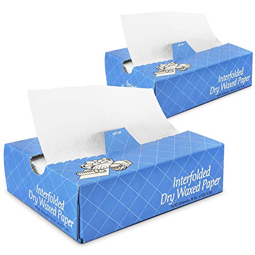 Fit Meal Prep 1000 Sheets 8 x 10.75” Dry Wax Paper Sheets for Food, Greaseproof Sandwich Wrapping, Interfolded Deli Wax Paper for Fries, Burgers, Food Basket, Made in USA - size: 8 x 10.75"