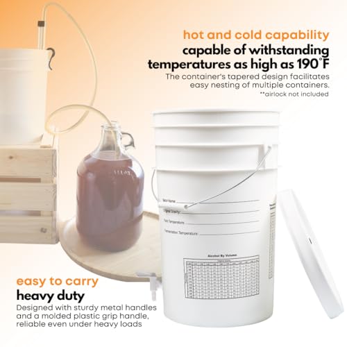 FastTrack Fermentation Bucket with Spigot | Home Brewing Wine Fermenter with Spigot | 100% Food Grade-BPA Free Fermenting Bucket for your Beer, Wine, Mead, Cider, or any other Fermented Beverage