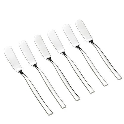 Idotry 6-Piece Stainless Steel Butter Knives, Cheese/Butter Spreaders | 6.32", Cheese Knives for Butter, Cheese, Organic Strawberry