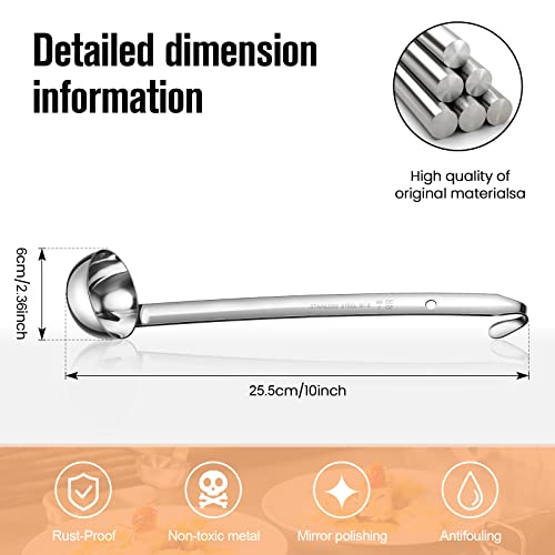 Cunhill 5 Pcs Soup Ladles Stainless Steel Serving Ladles with Long Handle for Serving, Cooking, Stirring, Portioning Kitchen Restaurant Accessories(2 oz) - size: 2 oz