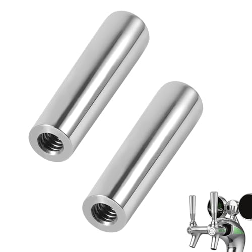 MRbrew Beer Tap Handle 304 Stainless Steel Beer Faucet Handle 2 PCS, Standard 3/8”Threading Kegerator Tap for Kegerator Tower Stout Nitro Coffee