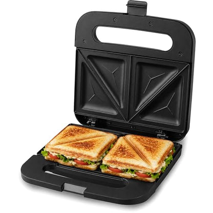 Elite Gourmet ESM2207XSS Sandwich Panini Maker Grilled Cheese, Machine Tuna Melt Omelets Non-stick Cooking Surface, 2 Slice, 750 Watts, Stainless Steel