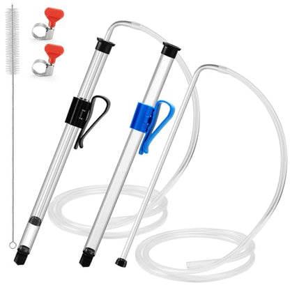 3/8" Auto Siphon Beer Bottle Siphon Pump Wine Siphon Regular Siphoning Kit Transfer Pump for Gallon Jugs, Wine, Beer, Mead, or Kombucha with 5Ft Clear Silicone Hose (2 Pcs)