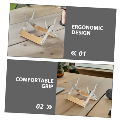 Kisangel 4pcs Beekeeping Frame Gripper Tool with Wooden Handle Stainless Steel Hive Frame Holder for Beekeepers Honey Harvesting and Hive Inspection