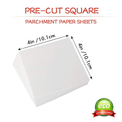 Square Patty Paper 4x4 Inch, Set of 300, Non Stick Patty Paper Sheets for Burger Press, Patty Serperate and Cake Baking,Freezing and Caramel Candy Wrappers (Pack of 2) - size: 4inch (Pack of 2)