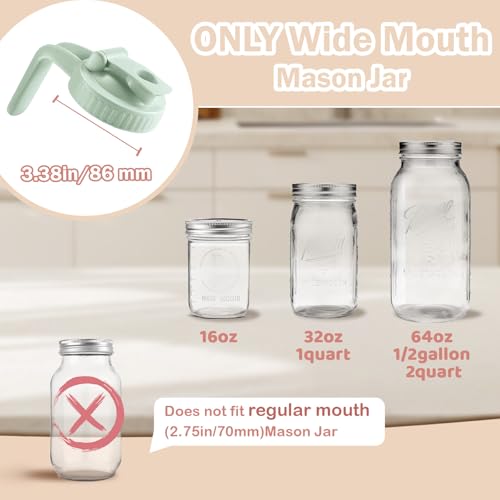 2 Pack Wide Mouth Mason Jar Lids V-Shaped with Handle, Mason Jar Pour Spout with Extended Flip Lid Easy to Open, Airtight Leak Proof and Durable (Jars Not Included) - color: Pink+Purple, size: 2pcs