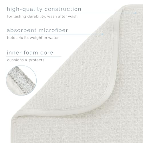 S&T INC. Dish Drying Mat XL, 18” x 24”, Absorbent Microfiber Kitchen Counter Mat, Dish Drying Pad for Dishes, Utensils, Pots and Pans, Extra Large, Cream - size: 18" x 24"