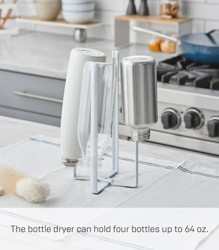 YAMAZAKI Home Tower Kitchen Multi Eco Stand - Multifunctional Plastic Bag Holder Bottle Dryer - Steel - color: White