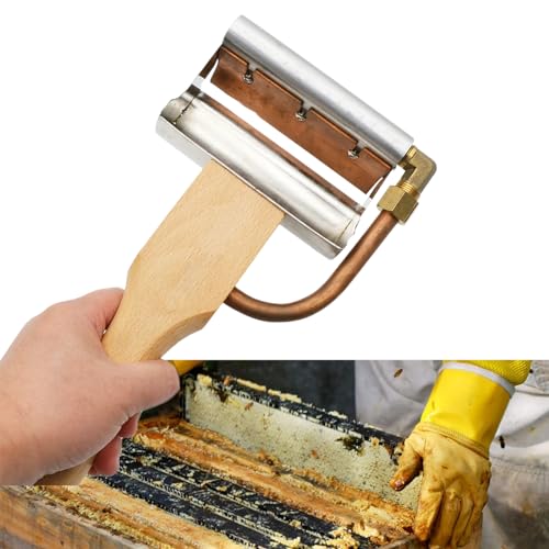 Electric Hot Uncapping Knife, Honey Uncapping Cutter Tool with Wooden Insulated Handle, Stainless Steel Body Material, Easy to Conduct Heat and Clean, Keep Higher Honey Yield, for Beekeeping