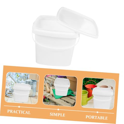SOLUSTRE 2pcs Plastic Buckets Bulk Square Food Grade Bucket Lids Brining Container Lid Kitchen Containers - color: White