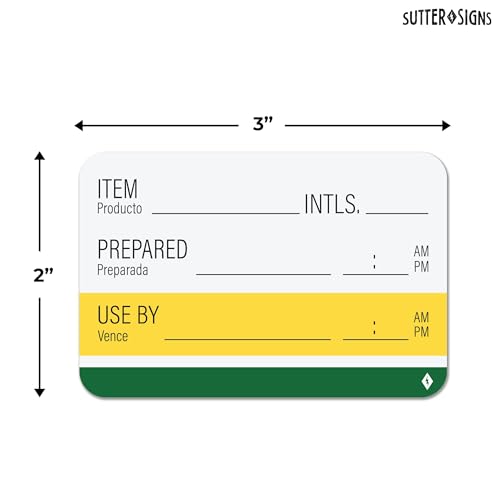 600pcs Shelf Life Labels for Food Rotation | Food Prep Use by Labels with Removable Adhesive, 300 per Roll 2" x 3" (Pack of 2) - size: 2" x 3" (Pack of 2)