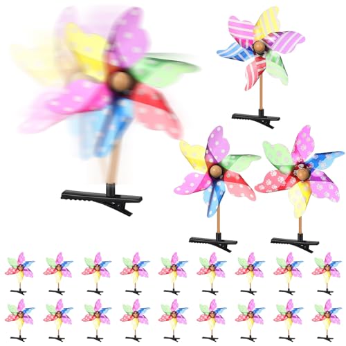 30 Pcs Bean Sprout Hair Clips Rave Mixed Style Plant Hairpins Hair Accessories for Party Irish(Windmill) - style: Windmill