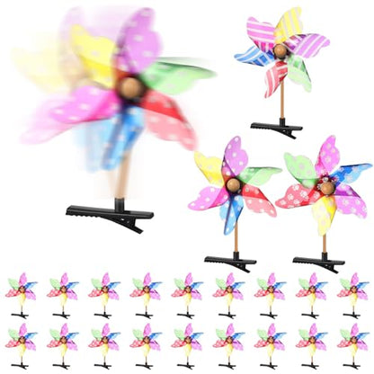 30 Pcs Bean Sprout Hair Clips Rave Mixed Style Plant Hairpins Hair Accessories for Party Irish(Windmill) - style: Windmill