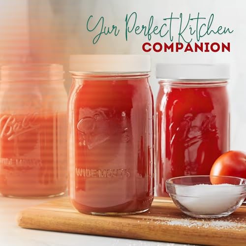 Wide Mouth Mason Jars 32 oz – 2 Pack Quart Size Jars with Airtight Lids and Bands & White Plastic Lid, Ideal for Meal Prep, Canning, Fermenting and DIY Projects, Microwave & Dishwasher Safe. - color: Quart, size: 32 Ounce (Pack of 2)