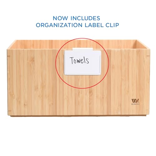 MobileVision Bamboo Storage Box, 14”x11”x 6.5”, Durable Bin w/ Handles, Stackable - For Toys Bedding Clothes Baby Essentials Arts & Crafts Closet & Office Shelf - size: Single: 14" x 11" x 6.5"