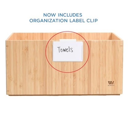MobileVision Bamboo Storage Box, 14”x11”x 6.5”, Durable Bin w/ Handles, Stackable - For Toys Bedding Clothes Baby Essentials Arts & Crafts Closet & Office Shelf - size: Single: 14" x 11" x 6.5"