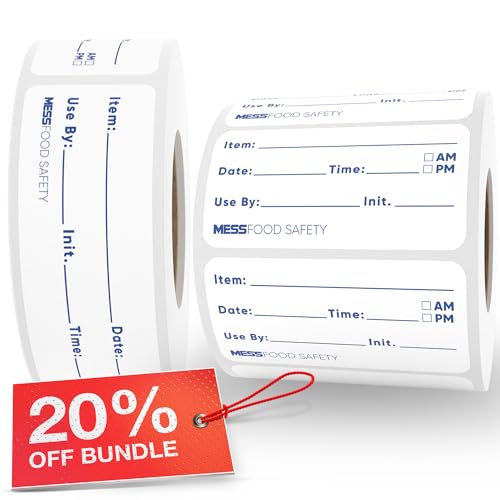 MESS Dissolvable Food Labels for Containers 1x2/1x3 400 Blank Kitchen Labels - Food Storage Labels - Removable Freezer Labels - Dissolvable Labels for Food Containers