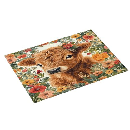 Highland Cow Dish Drying Mat for Kitchen Counter Microfiber Super Absorbent Non-Slip Dish Drying Pad for Countertops Dishes Utensils Stylish Quick-Dry Machine Washable 18x24 Inch - color: Highland Cow