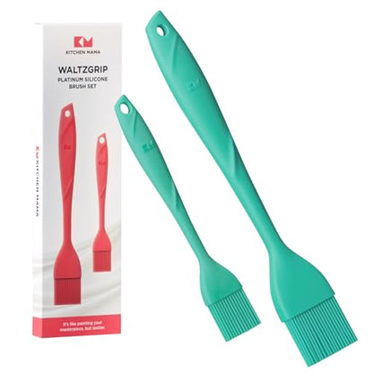 Kitchen Mama WaltzGrip Platinum Silicone Basting Pastry Brush, Teal | Heat-Resistant, For Cooking, Baking, Grilling, Spreading Oil or Butter, Dishwasher-Safe - color: Teal