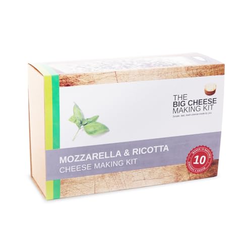 The Big Cheese Mozzarella & Ricotta Cheese Making Kit - Make Fresh Mozzarella & Ricotta at Home - 10 Batches with Vegetarian Rennet, Citric Acid & Recipe Booklet