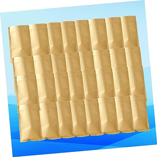 100pcs Kraft Paper Stand up Bag Self-sealing Food Storage for Cheese Shop Cafe Takeout Catering Retail Sealed