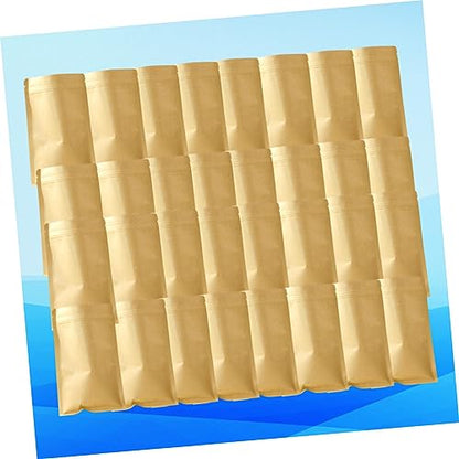 100pcs Kraft Paper Stand up Bag Self-sealing Food Storage for Cheese Shop Cafe Takeout Catering Retail Sealed