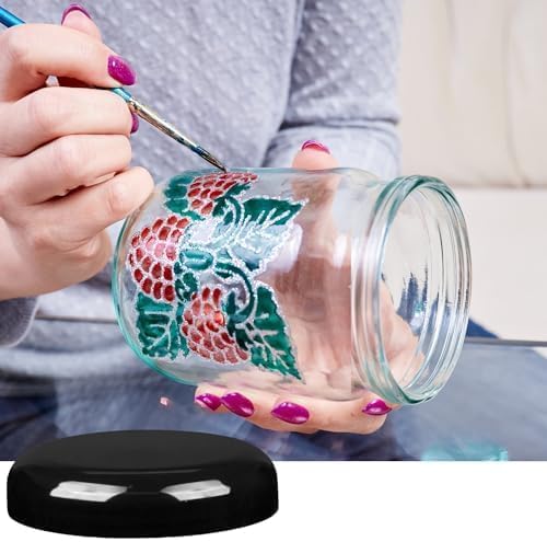 JARMING COLLECTIONS Mason Jars 16 oz Glass Extra Wide Mouth Pint Storage Jars with Lids - BPA Free Plastic Storage Lids - Made in USA - Pint Glass Jars 16 oz with Lids, Ryan16BKX3 - color: 3 Black Dome Plastic Lids-16 OZ