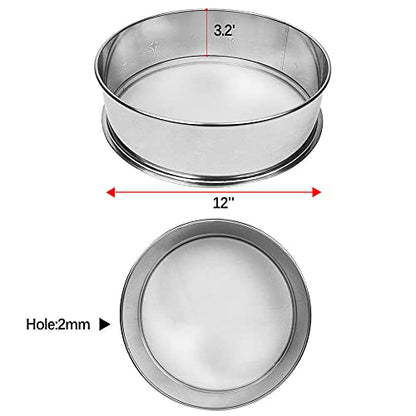 Stainless Steel 10 Mesh Vibrating Sifter, Replacement Screen for 12" Sifter Machine, for Baking Flour, Sugar, and Spices - size: 10 mesh