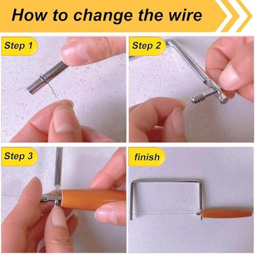 7in Cheese Slicer Kit Accessories Kitchen Knife Cheese Cutter Stainless Steel Components DIY for Making Giftable Cheese Cutting Boards with This Cheese Cutter Kit,Wire Cheese Slicer(1Slicer+3Wires)7" - size: 7in
