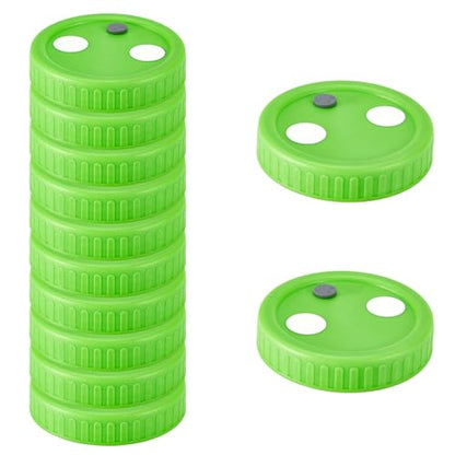 FOUR E'S SCIENTIFIC 12 Pcs Mason Jar Lids | With 32 PTFE 0.22μm Filters & 25 Rubber Stoppers, Fit 86mm Wide Mouth Mason Jars