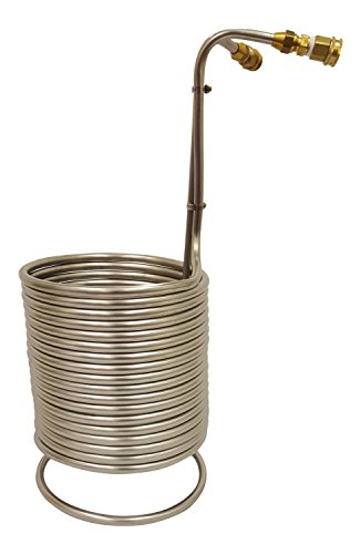 NY Brew Supply - COMINHKPR96442 Stainless Wort Chiller with Garden Hose Fittings, 1/2" x 50', Silver (AZ-W1250-SG) - size: 1/2" x 50'