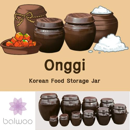 Earthenware Onggi Korean Traditional Clay Jar Ceramic Canister/Handmade Food Sauce Storage Container for Tea, Coffee Bean, Salt/Breathing Clay Pot Kimchi Fermentation Crock (7L(1.8 gal)) - size: 236.7 Ounces