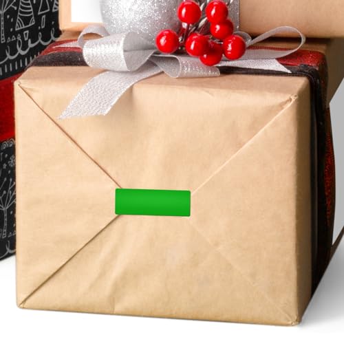 Green Rectangle Stickers 2 x 1 Inch Color Coding Labels Vinyl Roll Self-Adhesive Waterproof Removable 500 PCS - color: Green