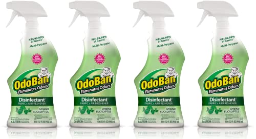 OdoBan Ready-to-Use Disinfectant and Odor Eliminator, Set of 4 Spray Bottles, 32 Ounces Each, Original Eucalyptus Scent - size: 32 Fl Oz (Pack of 4)