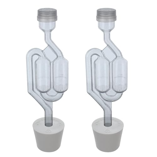 Home Brew Ohio Twin Bubble Airlock with 6.5 Rubber Stopper (Set of 2)