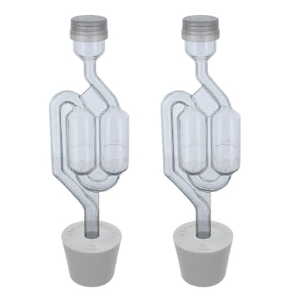 Home Brew Ohio Twin Bubble Airlock with 6.5 Rubber Stopper (Set of 2)