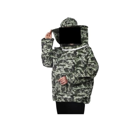 Foldable Beekeeping Suit Jacket Veil Set Double Zippered Beekeeping Protective Suit Anti-bee Beekeeper Clothing with Hat(G)