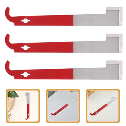3pcs Stainless Steel J-Shaped Hook Hive Tool for Beekeepers Curved Tail Bee Hive Frame Scraper and Lifter Sturdy Beekeeping Equipment for Frame Maintenance