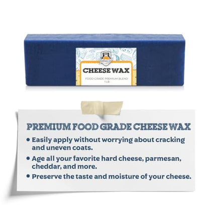 Fermentaholics Food-Grade Premium Cheese Waxes - 1 lb. – Cheesemaking Wax for Hard and Aged Cheeses – Protect and Preserve Your Cheese (1 LB Blue) - color: Blue