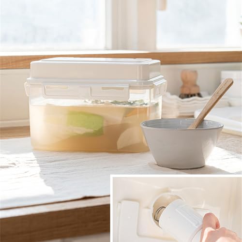 Pickle Jar with Handle and Lid Kimchi Press and Fermentation Storage Container Plastics Sauerkraut Organizers Box - color: 5