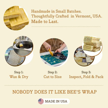 Bee's Wrap Beeswax Wraps for Food - Pack of 2 Bread Wraps - Meadow Magic & Honeycomb - Plastic Free Made in USA Reusable Bread Storage Bags - Organic & Sustainable Sourdough Bags - color: Meadow Magic & Honeycomb 2 Pack