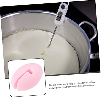 Candy Thermometer Long Probe Thermometer Clip Pot Clip Holder for Cooking