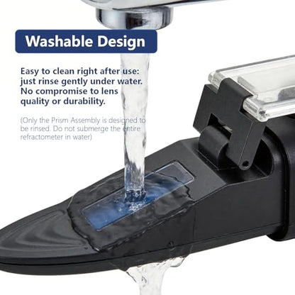 Brix Refractometer with ATC, 0-32% Dual Scale - Specific Gravity & Brix, Hydrometer in Wine Making and Beer Brewing, Homebrew Kit