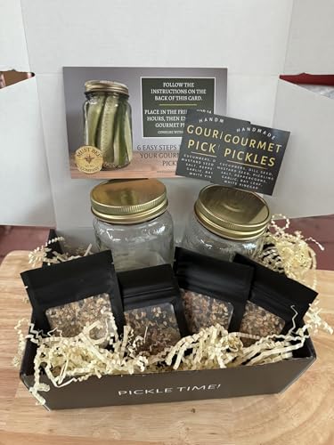 The Gourmet Pickle Kit -Must Bee Company– DIY Pickling Set with Reusable Glass Jars, Spices & Step-by-Step Guide – Fermentation Kit for Homemade Dill Pickles