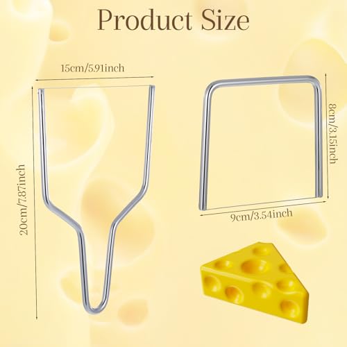 TIESOME 2 PCS Cheese Slicer with Wire Cheese Cutter, Y Type & U Type Sturdy Stainless Steel Cheese Slicer Kit for Block Cheese and Butter Slicer Tool