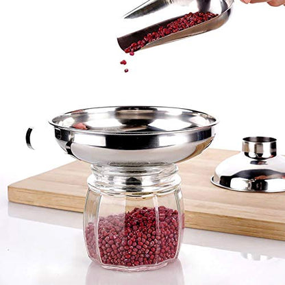 Cedilis 4 Pieces Canning Kit, 1PC Canning Rack+ 1PC Jar Lifter Tong+ 2PC Funnels, Stainless Steel Canning Supplies for Mason Jars
