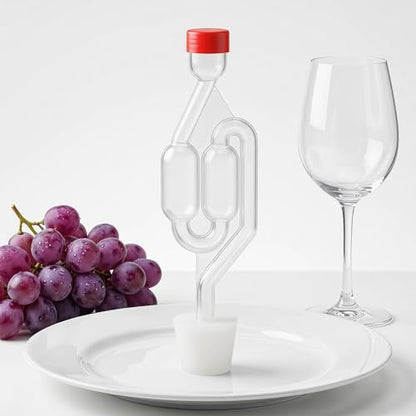 Bubble Fermentation Airlock and Monitors Fermentation Process 2 Sets S-shape with #6 Silicone Stopper Prevents Gas Backflow for Wine and Beer Brewing for Home Brewing