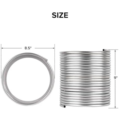 3/8" x 50Ft 304 Stainless Steel Tubing Coil, Immerson Tubing Coil for Ice Bath Wort Chiller, Beer Brewing, Welded Stainless Steel Tube for DIY Projects (3/8" x 50Ft) - size: 3/8" x 50Ft