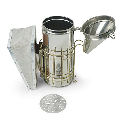 Luwint Bee Hive Smoker, 12 Inch Bee Smoker for Beekeeping, Stainless Steel Tall Heat Chamber and Leather Bellow - color: Regular